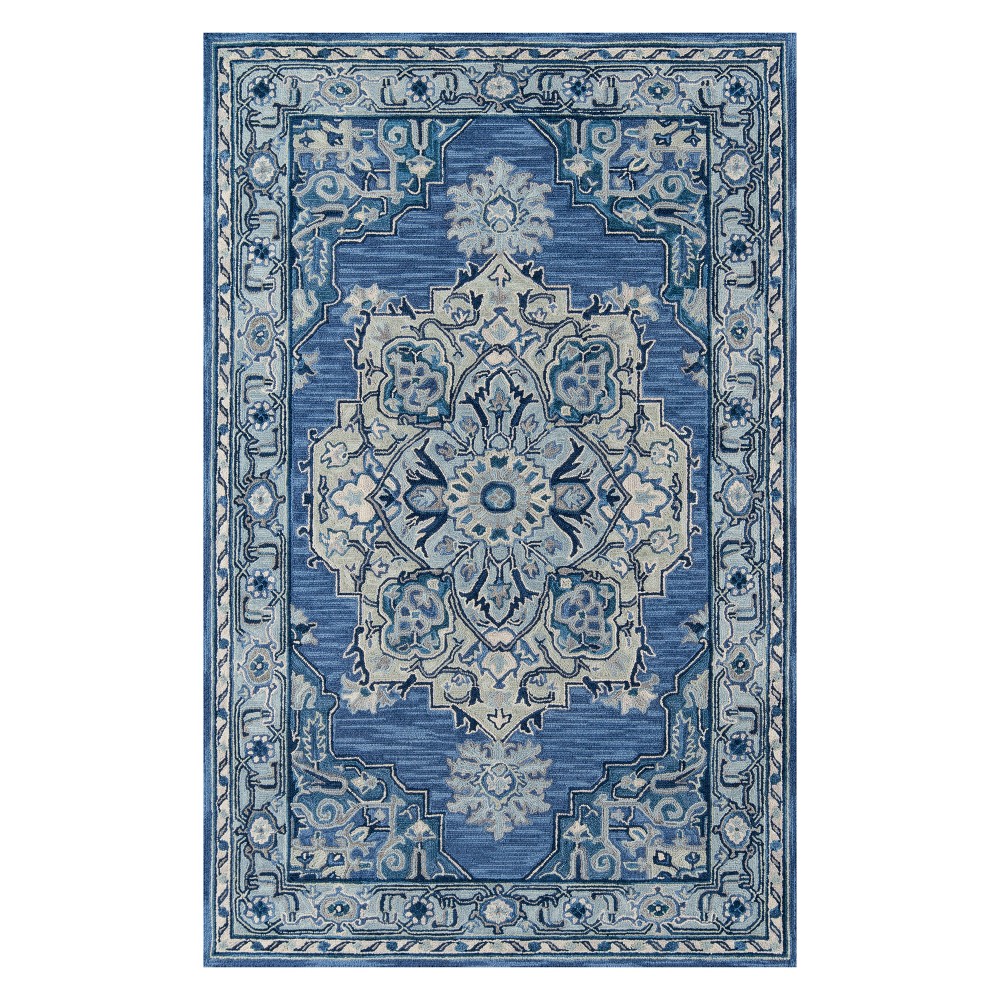 Photos - Area Rug Momeni 2'x3' Medallion Tufted Accent Rug Denim  