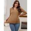 INSPIRE CHIC Women's Maternity Tops Sweater Long Sleeve Turndown V Neck Tunic Blouse Pregnancy Clothes - 4 of 4