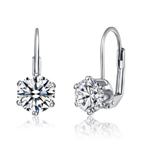 Sleek modern solitaire drop earrings with a classic design for a refined and elegant touch - 1 of 3