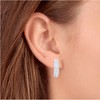 Pompeii3 1/2ct Vintage Pave Hoops Womens Earrings 14K White Gold - 3 of 4