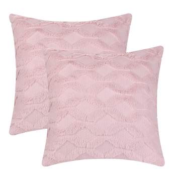 Unique Bargains Soft Plush Decorative Throw Solid Striped Pillow Covers 2 Pcs