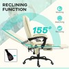 TiramisuBest 7-Point Vibrating Office Chair, High Back, Lumbar Support, Footrest, Reclining, Adjustable Height, Cream White Faux Leather - 4 of 4