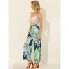 Allegra K Women's Tropical Floral Casual Elastic Waist Wide Leg Palazzo Pants - 2 of 4