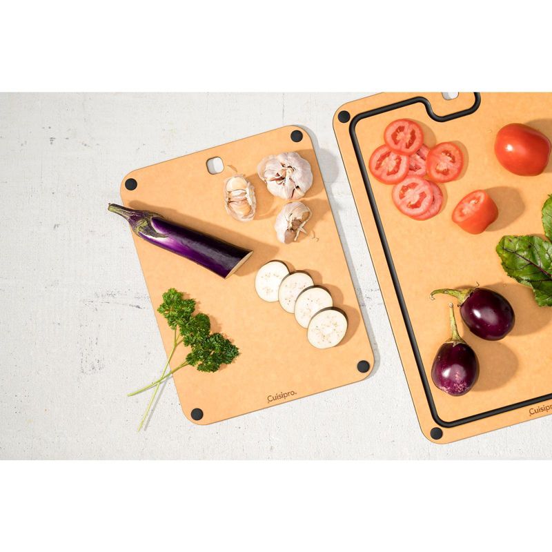 Cuisipro Fibre Wood Cutting Board with Silicone Feet, 16 x 11 Inch, Natural/Slate, 5 of 6