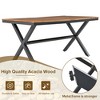 CAVINAS Dining Table Set for 7 Acacia Wood Tabletop Outdoor Table Metal Frame Outdoor Table and Chairs with 6 Chairs for Terrace, Garden - 4 of 4