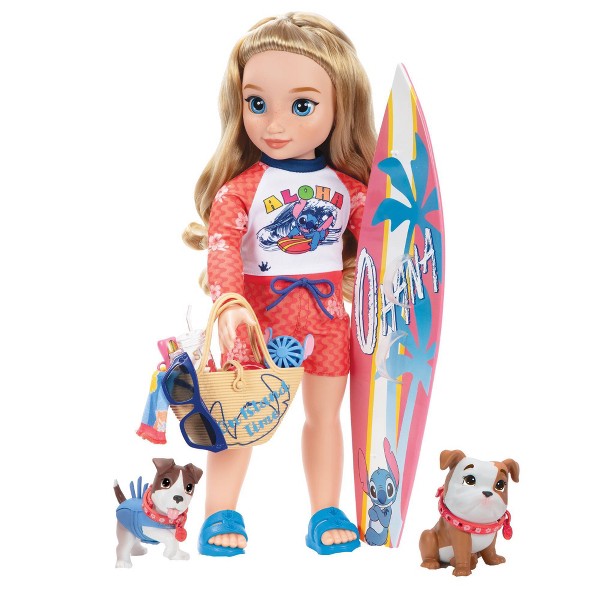 Disney ILY 4EVER Muñeca de 18" inspirada en Stitch y set de cachorro de playa, cabello rubio/ojos azules 6