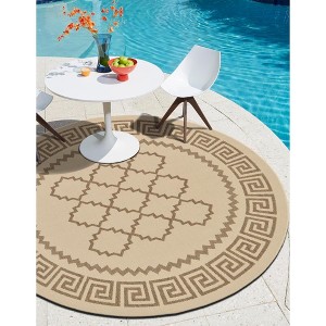Unique Loom    Outdoor Trellis Stars Area Rug - 1 of 4