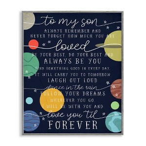 Stupell Industries My Son Love You Forever Phrase Outer Space Framed Giclee Art - 1 of 4