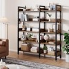 5-Tier Corner Bookshelf, Convertible Bookcase, Industrial Metal Frame Storage Book Shelf with Open Shelves for Living Room Bedroom Home Office - 4 of 4