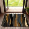 Chery Life Mat Abstract Gold & Black Flowing Wave Area Mat, Door Floor Mat, Non Slip, Water Absorbing - 3 of 4