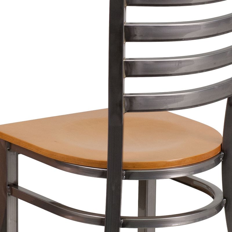 Flash Furniture Clear Coated Ladder Back Metal Restaurant Chair, 6 of 12