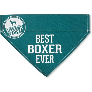Pavilion Gift Company - Best Boxer - 12" x 8" Canvas Slip on Pet Bandana - Pet Apparel Accessories - 1 of 4