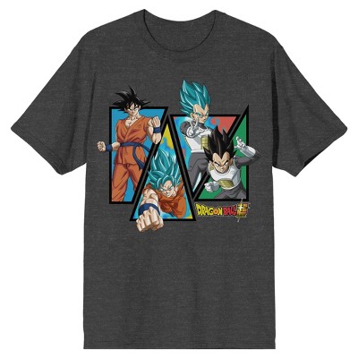 Dragon Ball Super Goku and Vegeta Character Art Men's Charcoal Heather  T-shirt-Small