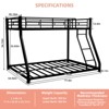 Bellemave Twin Over Full Metal Bunk Bed, Bunk Bed Twin Over Full with Ladder & Full-Length Guardrail for Teens Adults，black - 2 of 4