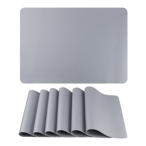REGALWOVEN Faux Leather Heat Resistant Washable Wipeable Placemats 17 x 12 Inch 6 Pcs - 1 of 4