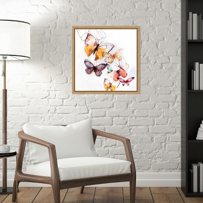 Amanti Art Butterfly Fly Away I by PI Gallerie Canvas Wall Art Print Framed 16 x 16-in.