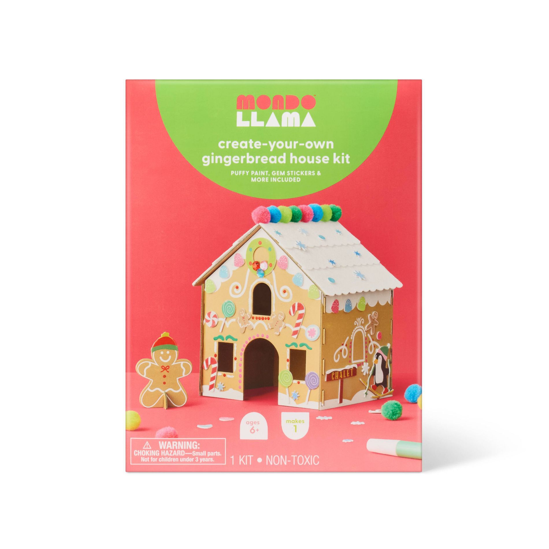 Christmas Craft Embellished Gingerbread House Activity Kit - Mondo Llama™