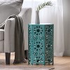 Okak 14" Outdoor Side Table Iron End Table with Sunburst Cut Out Decorative Patio Tables for Porch Yard Balcony Deck Lawn Indoor, Teal - 2 of 4