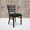 Emma and Oliver 2 Pack Ladder Back Metal Restaurant Chair - 2 of 4