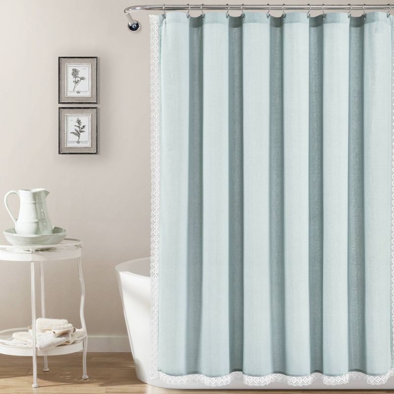Rosalie Shower Curtain Blue - Lush D&#233;cor, 1 of 8