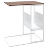 vidaXL Side Table White and Brown Engineered Wood and Iron Standard - White and Brown without wheels 23.4" - 4 of 4