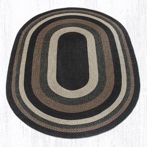 Earth Rugs Mocha/Frappuccino Oval Braided Rug – Handwoven Jute, Neutral Farmhouse Style Accent - 1 of 1