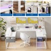 78.8'' U-Shaped Computer Desk, Reversible L-Shaped Desk with Monitor Stand & Storage Shelves - 2 of 4
