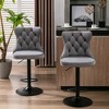 CAVINAS Set of 2 Adjustable Height Bar Stools,Velvet Counter Bar Stools with Tufted Back for Home Pub & Kitchen Island(25-33 inch) - 2 of 4