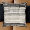 TAG 22"x22" Black and Khaki Block Print Stripe Cotton Accent Decorative Throw Pillow Poly Filled Removable Insert Square Machine Wash - 4 of 4