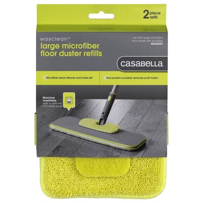 Casabella Wayclean Large Microfiber Floor Duster with Scrubber Refill - 2ct