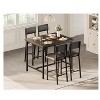 Dining Table Set for 2 W/Footrest & Backrest, Counter Height Table with 2 Upholstered Bar Chairs, Corner Protector, for Small Space - 4 of 4