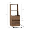 INFURNIC Nightstands Set of 2 Modern Night Stand Smart Nightstands with Night Light for Bedroom Storage, Brown, 15.74"*15.74"*41.14" - 4 of 4