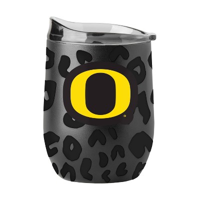 NCAA Oregon Ducks 16oz Black Leopard Stainless Steel Wine Tumbler