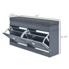 Modern Shoe Storage Bench, Entry Way Bench with Cushion, 2 Drawers, Storage Ottoman Bench, Holds 8 Pairs - 3 of 4