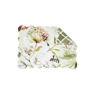 C&F Home Watercolor Floral Cotton Quilted Rectangular Reversible Placemat Set of 6 - 1 of 4