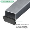 Unique Bargains Chair Leg Bar Stool Plastic Rectangle Hole Tubing End Plug Caps Black - 2 of 4