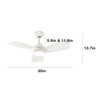 Warmiplanet 2- Pack 30"  Ceiling Fans with Lights and Remote Control,DC Motor, Black, 3 Blades - 2 of 4