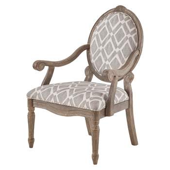 Hudson Exposed Wood Armchair - Gray/White