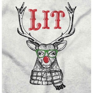 Funny Christmas Hipster Reindeer Lit Sweatshirt for Men or Women Brisco Brands - 1 of 4