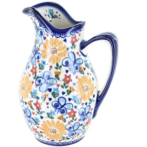 Blue Rose Polish Pottery Butterfly Pitcher : Target