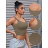 INSPIRE CHIC Womens U Back Longline Padded Workout Fitness  Camisoles with Built in Bra - 3 of 4