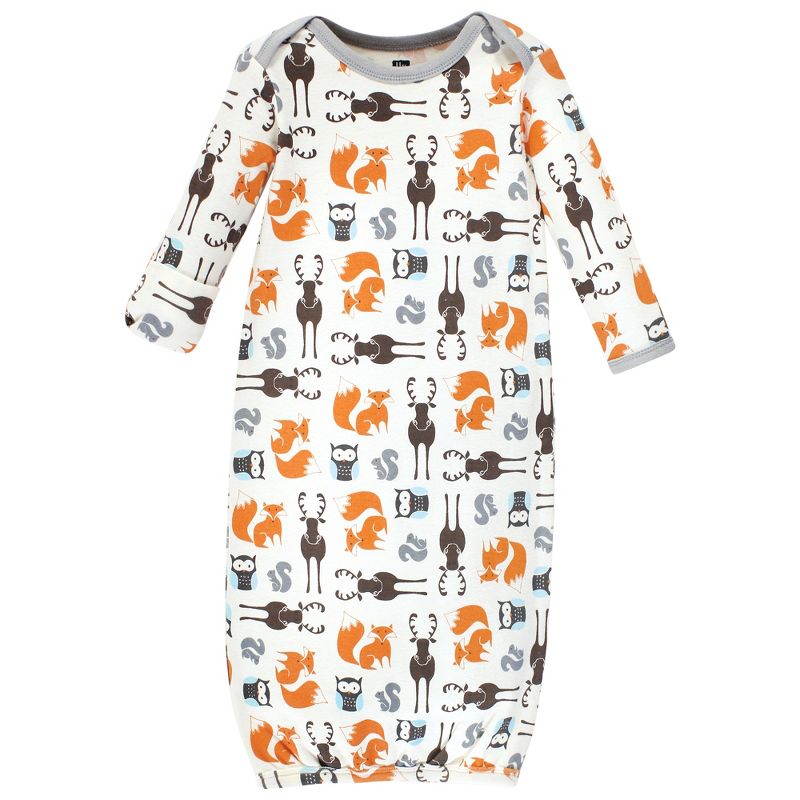 Hudson Baby Cotton Gowns, Moose and Fox, Preemie/Newborn, 3 of 6