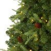 Nearly Natural 7-ft Wellington Spruce “Natural Look-in Artificial Christmas Tree with 400 Clear LED Lights and Pine Cones - 3 of 4