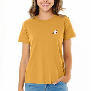 Dalix Ghost Embroidered Cotton Relaxed Fit Short Sleeve Crewneck Tee Shirt Women - 1 of 4