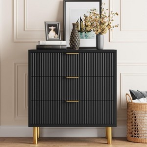 Zstar 3 Drawer Dresser for Bedroom, with Metal Handles - 1 of 4