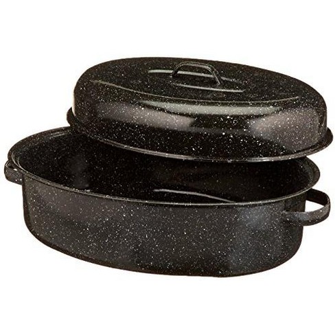 Granite Ware 18-Inch Covered Oval Roaster, Black