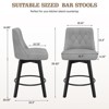 Huxxion Bar Stools Set of 2, Counter Height Swivel Bar Stools with High Back, 22" Seat Height for Kitchen Island & Home (Black) - 4 of 4