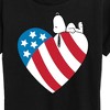 Women's - Peanuts - Snoopy On Flag Heart Short Sleeve Graphic T-Shirt - 2 of 4