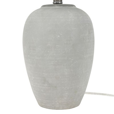 23" Grey Ceramic Urn Table Lamp with Fabric Shade