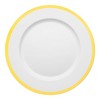 Smarty Had A Party 13" White with Gold Rim Round Disposable Plastic Charger Plates (60 Plates) - 2 of 4